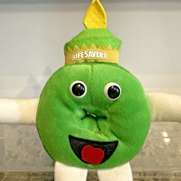 Vintage 1980’s Art's Toy LIFESAVERS Green Plush Very Rare 10" Shelf Sitter NICE! - Picture 3 of 8